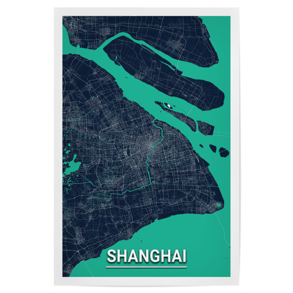 Poster 30x20 cm "Shanghai CityMap" artboxONE - Städte / Shanghai,Kartografie