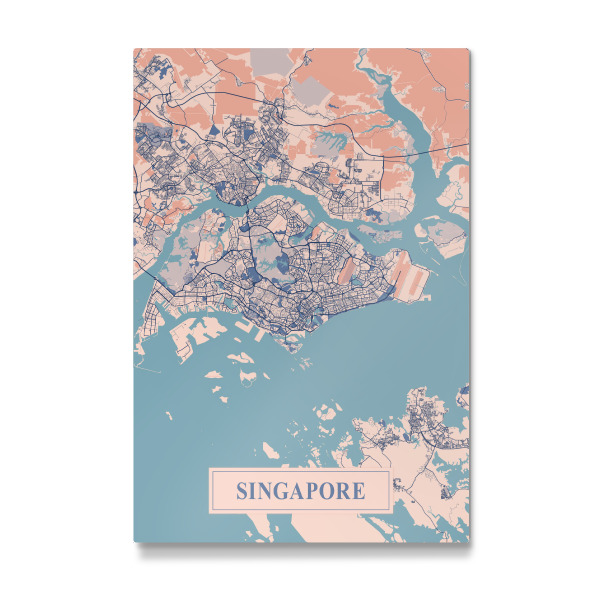 Galerie-Print "Singapur Stadtplan" 30x20 cm artboxONE