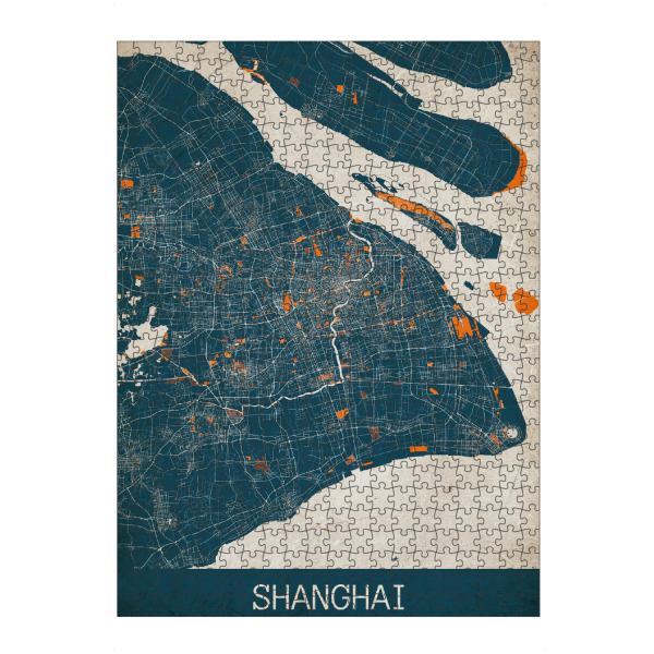 Puzzle Ravensburger "Shanghai als Vintage Stadtplan" artboxONE - Städte / Shanghai,Kartografie