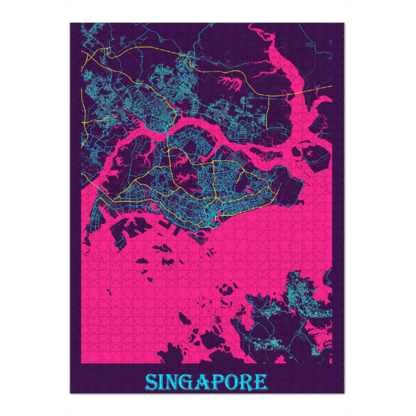 Puzzle Ravensburger "City Singapur Map" artboxONE - Städte / Singapur,Kartografie