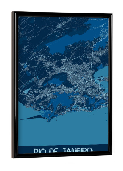 Poster mit schwarzem Rahmen "Rio Brasil CityMap" artboxONE - Städte / Rio de Janeiro,Kartografie