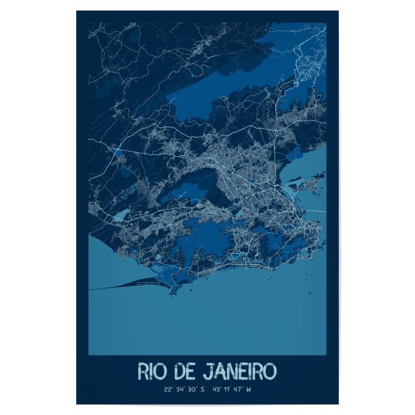 Poster 30x20 cm "Rio Brasil CityMap" artboxONE - Städte / Rio de Janeiro,Kartografie