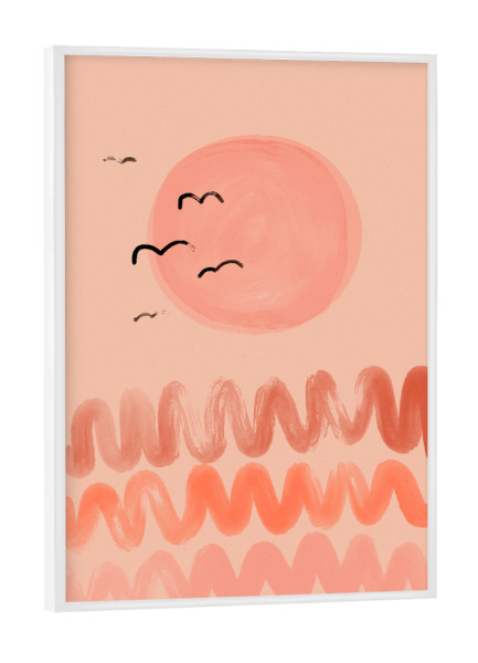 Poster mit weißem Rahmen "Pastell Rosa Sonnenuntergang" artboxONE - Natur,Abstrakt,Für Mama