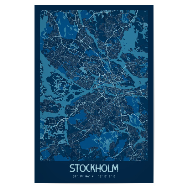 Poster "Stockholm City Stadtplan" artboxONE - Städte / Stockholm,Kartografie
