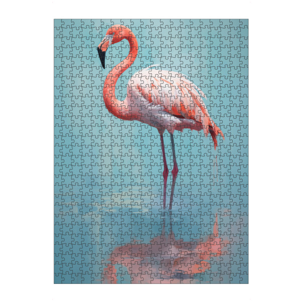 Puzzle Ravensburger "Flamingo-Ölgemälde" artboxONE - Natur,Tiere - Tier,Kunst,Vogel,Flamingo,Impressionistisch,Natur,öl,Farbe,Gemälde - Bild tier