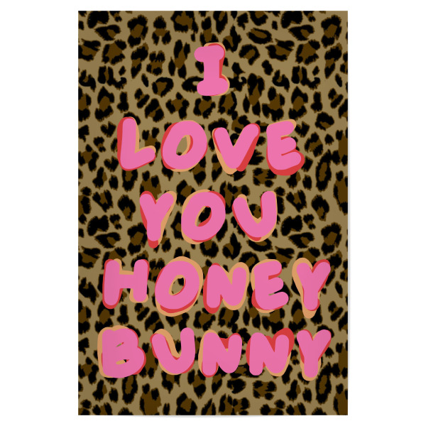 Poster 30x20 cm "Pink Honey Bunny" artboxONE - Typografie,Abstrakt,Liebe