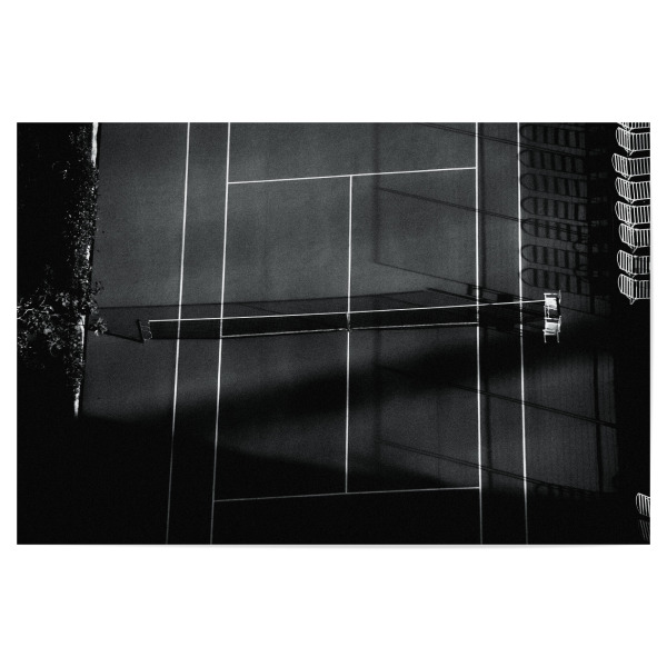 Poster 30x20 cm "Retro Tenniscourt" artboxONE - Schwarzweiß,Architektur,Sport