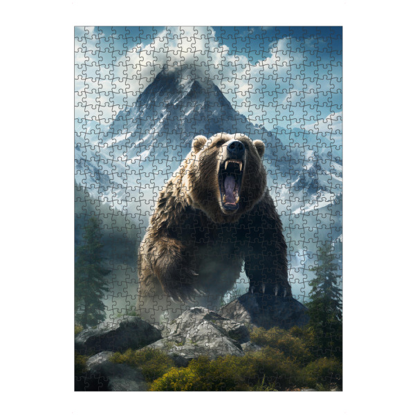 Puzzle Ravensburger "Bear Mountains 2 (matart)" artboxONE - Natur,Tiere - Bär,Bären,Grizzly,Tier,Tiere,Natur,Wild,Berge,Wald,Modern - Bild bär