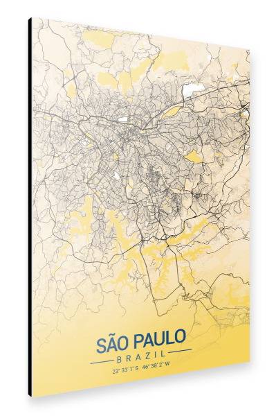 Alu-Dibond "Stadtplan von São Paulo" 30x20 cm artboxONE