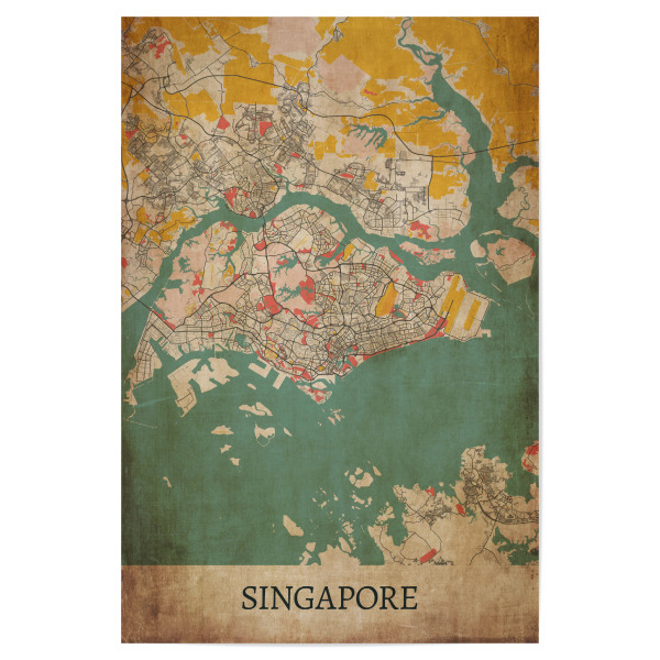 Poster "Vintage City Singapur" artboxONE - Städte / Singapur,Kartografie