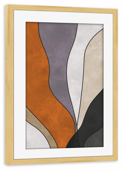 Poster mit Rahmen kiefer "Abstrakte Boho-Striche C" artboxONE - Abstrakt,Geometrie