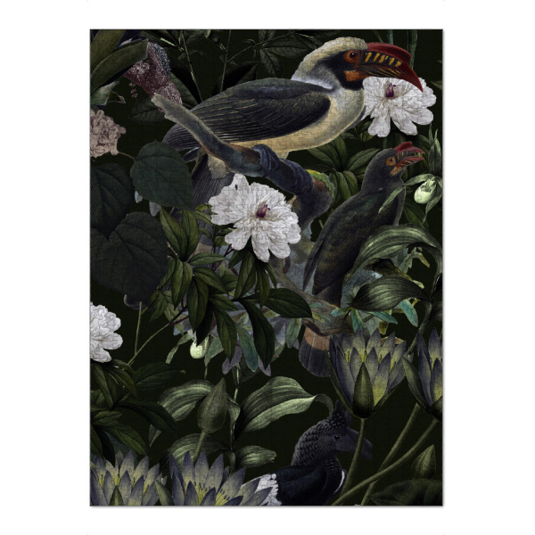 Puzzle Ravensburger "Dunkle Nacht im Dschungel" artboxONE - Natur,Floral,Tiere - Dschungel,Dunkel,Exotisch,Tropisch,Wild,Tukan,Vintage