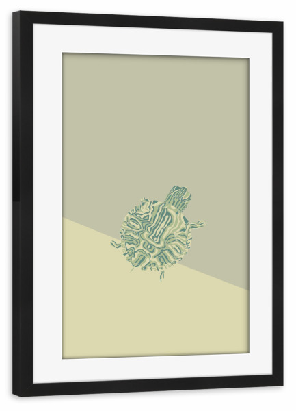 Poster mit Rahmen schwarz "Eine kleine Wasserschildkröte" artboxONE - Tiere