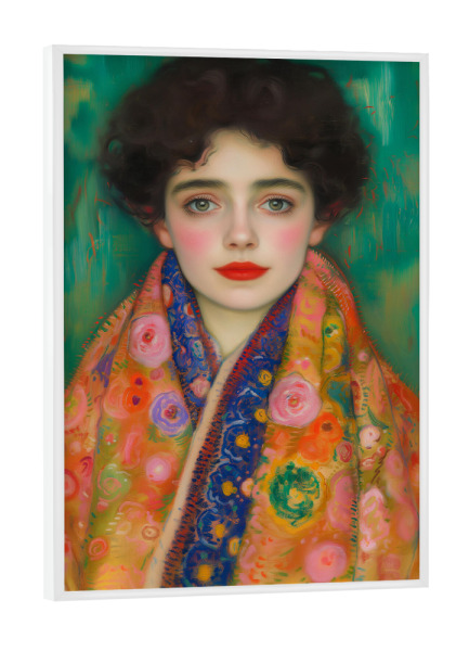 Poster mit weißem Rahmen "Portrait Lieser" artboxONE - Floral,Abstrakt,Menschen