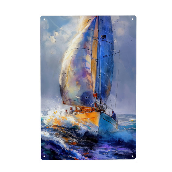 Holzbild "Yacht-Rennboote G" artboxONE - Sport,Sport / Sommerspiele - Yacht,Rennen,Boote,Sport,Aquarell,Malerei