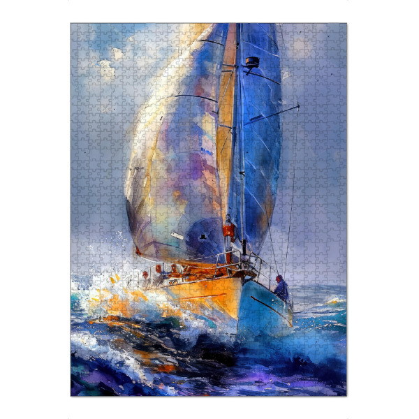 Puzzle Ravensburger "Yacht-Rennboote G" artboxONE - Sport,Sport / Sommerspiele - Yacht,Rennen,Boote,Sport,Aquarell,Malerei - Bild yacht