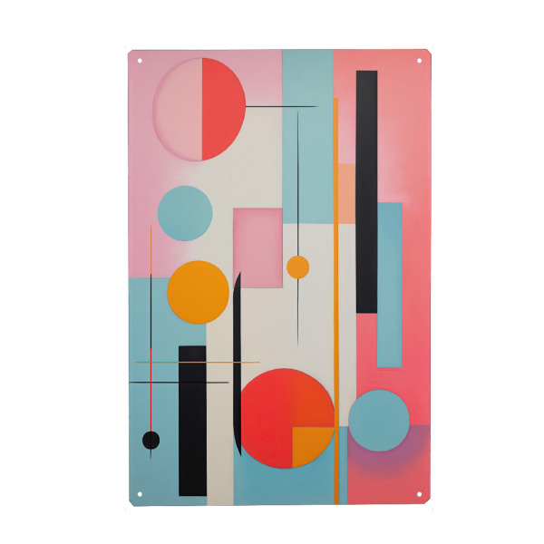 Holzbild "Pink pastel geometric shapes" artboxONE - Abstrakt,Galaxy