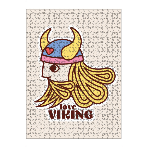 artboxONE Puzzle "Love Viking Hippy Retro Style" artboxONE - Abstrakt,Für Papa,Lustig