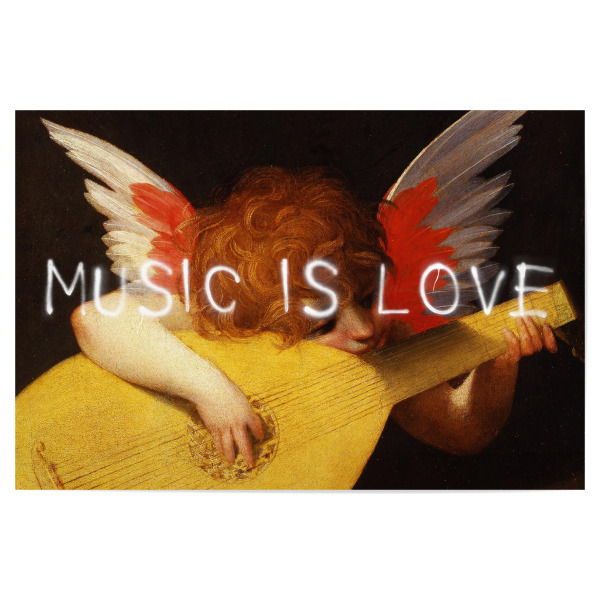 Poster 30x20 cm "Engel - Music is love" artboxONE - Menschen,Musik,Streetart,Fiktion