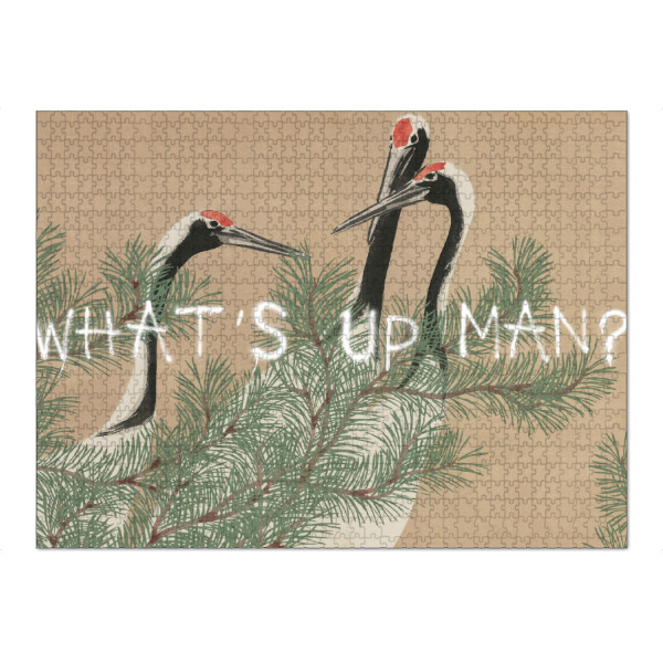 Puzzle Ravensburger "What's up man - Kraniche" artboxONE - Typografie,Natur,Tiere,Streetart