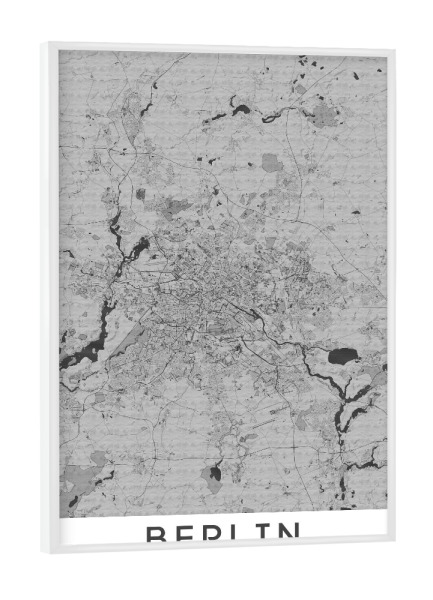 Poster mit weißem Rahmen "Berliner Citymap mit Bleistift" artboxONE - Städte / Berlin,Kartografie