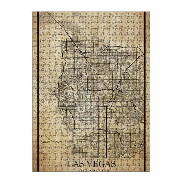 Puzzle Ravensburger "Las Vegas Vintage City" artboxONE - Städte / Las Vegas,Kartografie