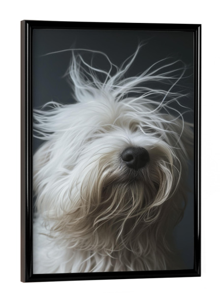 Poster mit schwarzem Rahmen "Schäferhund mit schlechten Haaren" artboxONE - Tiere,Lustig