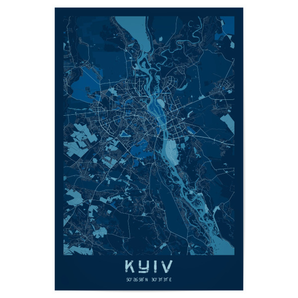 Poster "Stadtplan von Kiew" artboxONE - Städte / Weitere,Kartografie