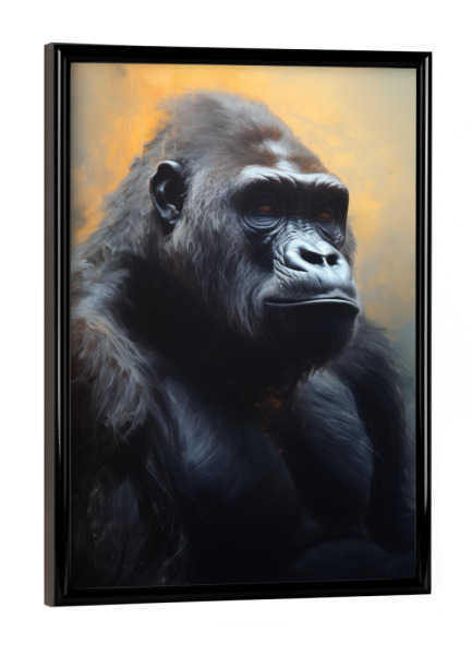 Poster mit schwarzem Rahmen "Großer männlicher Gorilla" artboxONE - Natur,Tiere
