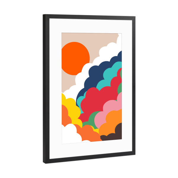 Poster mit Rahmen Schwarz (Metallic) "Gehen Sie in die Wolkennatur" artboxONE - Abstrakt