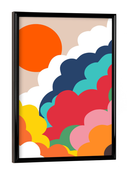 Poster mit schwarzem Rahmen "Gehen Sie in die Wolkennatur" artboxONE - Abstrakt