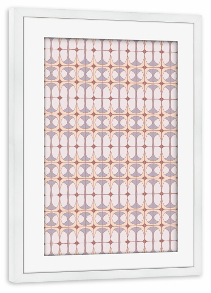Poster mit Rahmen weiß "Romantische Dekofliesen" artboxONE - Abstrakt,Geometrie