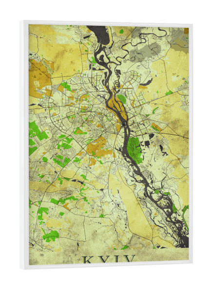 Poster mit weißem Rahmen "Kiew Vintage City Map" artboxONE - Städte / Weitere,Kartografie