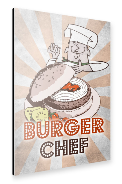 Alu-Dibond "BURGER CHEF" 30x20 cm artboxONE