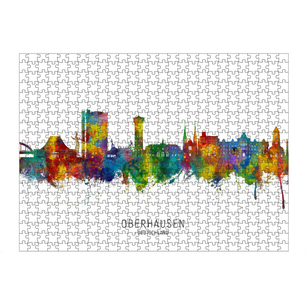 Puzzle Ravensburger "Oberhausen Deutschland Skyline txt" artboxONE - Städte