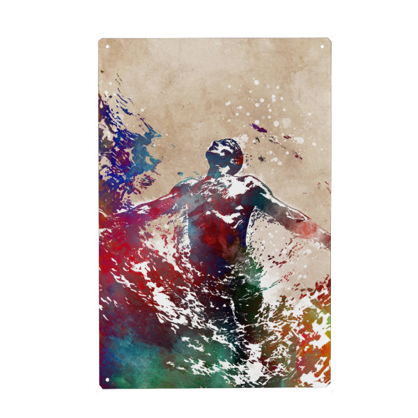 Holzbild "Schwimmsportkunst C" artboxONE - Sport,Sport / Sommerspiele - Schwimmer,Schwimmen,Sport,Wasser,Grafik