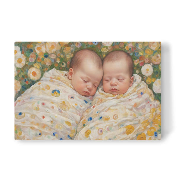 Leinwandbild "Sommer Blüten Zwillinge" artboxONE - Floral,Menschen
