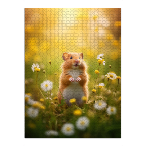Puzzle Ravensburger "Cute hamster in a field in spring" artboxONE - Natur,Tiere