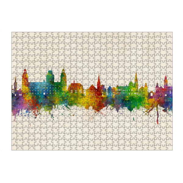 artboxONE Puzzle "Aschaffenburg Skyline Urban" artboxONE - Städte - Aschaffenburg,Deutschland,Skyline,Stadtbild,Aquarell,Malerei