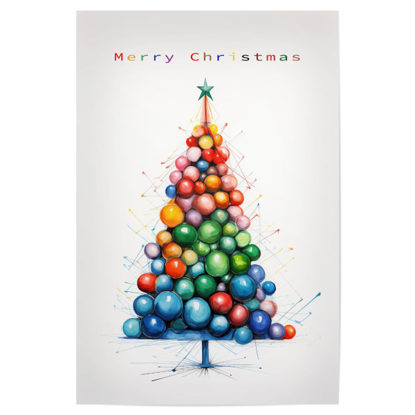Poster "Weihnachtsbaum Bunt" artboxONE - Für Kinder,Abstrakt,Weihnachten,Für Mama,Für Papa