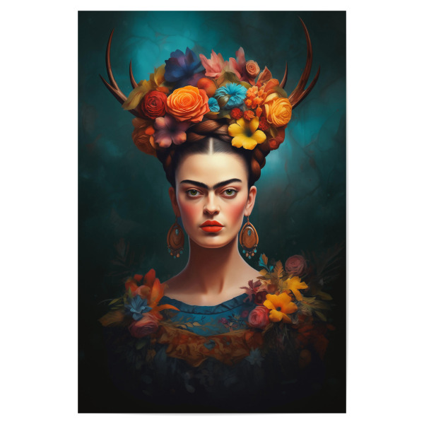 Poster "Fridas Folklore Kunst" artboxONE - Floral,Menschen,Fashion