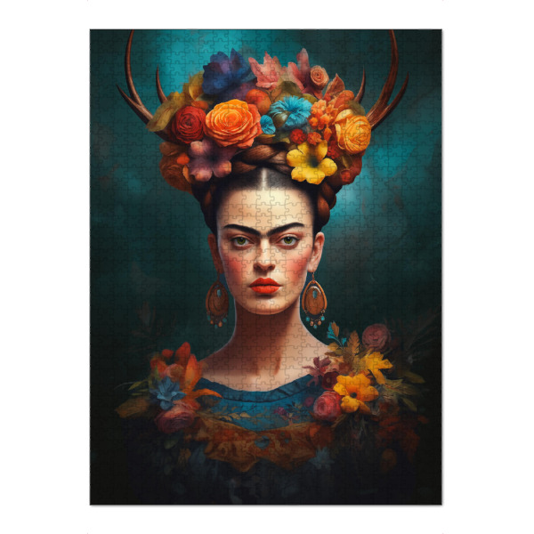 Puzzle Ravensburger "Fridas Folklore Kunst" artboxONE - Floral,Menschen,Fashion