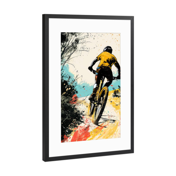 Poster mit Rahmen Schwarz (Metallic) "Radsportkunst C" artboxONE - Sport,Sport / Sommerspiele - Fahrrad,Radfahren,Biker,Sport