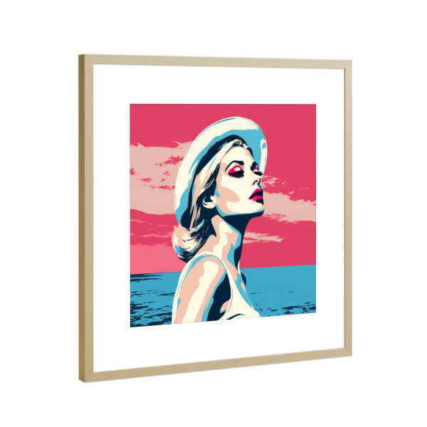 Poster mit Rahmen Gold "ROSA HIMMELSFRAU" artboxONE - Reise,Abstrakt,Menschen,Fashion,Für Mama