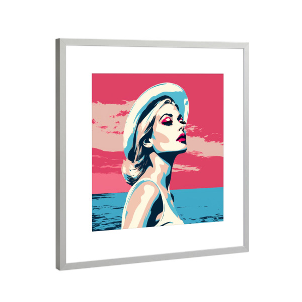Poster mit Rahmen Silber "ROSA HIMMELSFRAU" artboxONE - Reise,Abstrakt,Menschen,Fashion,Für Mama