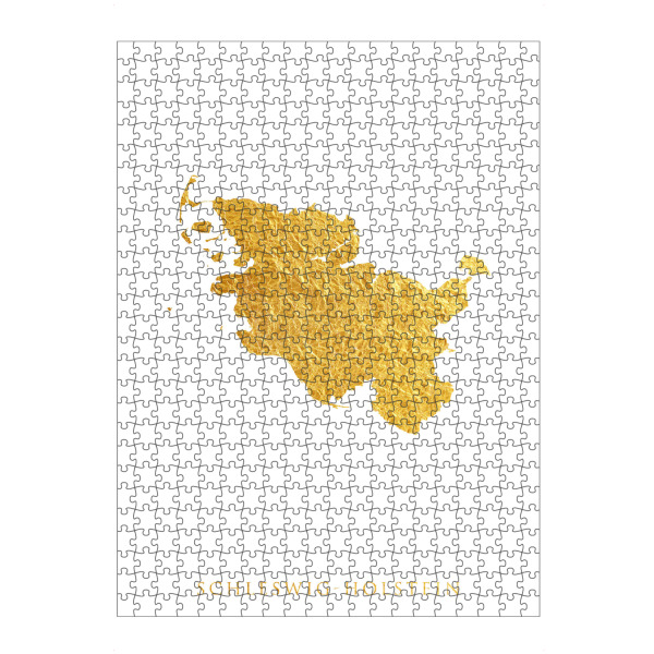Puzzle Ravensburger "Goldkarte Schleswig-Holstein" artboxONE - Kartografie - Schleswig-holstein,Deutschland,Karte,Gold - Bild schleswig-holstein