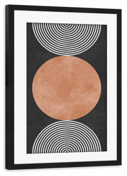 Poster mit Rahmen schwarz "Circle set C" artboxONE - Abstrakt,Geometrie