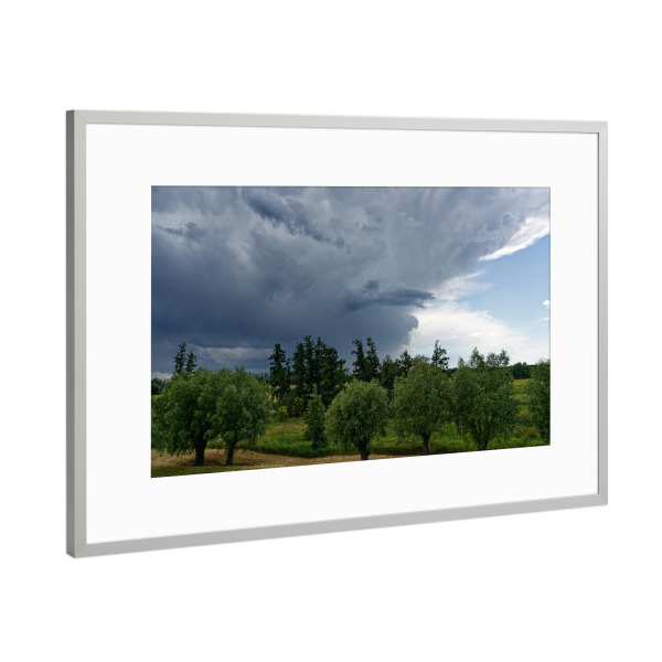 Poster mit Rahmen Silber "Gewitterstimmung" artboxONE - Natur