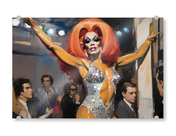 Acrylglasbild "NY 70s Dancing Queen" artboxONE - Menschen,Musik - Drag queen,Trans,Tanz,Nachtclub,70s,New york,Kult,Musik