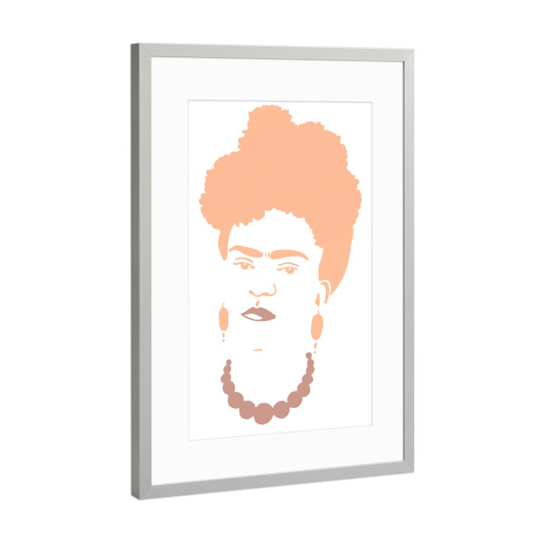 Poster mit Rahmen Silber "Frida pfirsichfarben" artboxONE - Typografie,Menschen,Für Mama